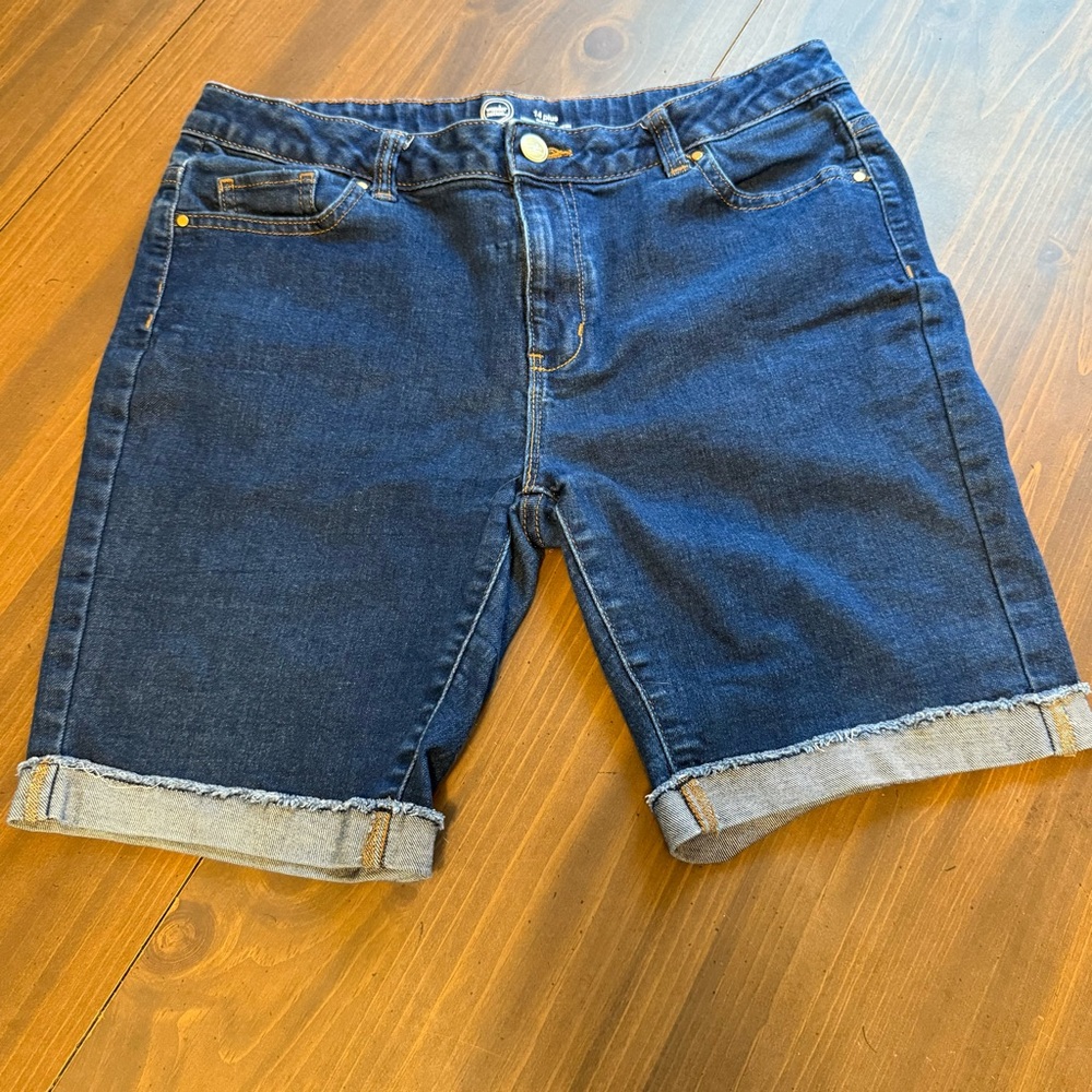 Wonder Nation Blue Jean Shorts Classic Style Size 14 Plus Girls‎
